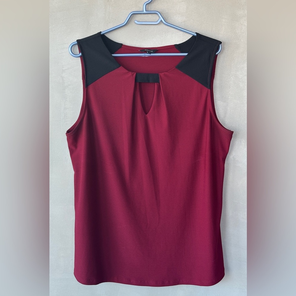 Burgundy Sleeveless Blouse